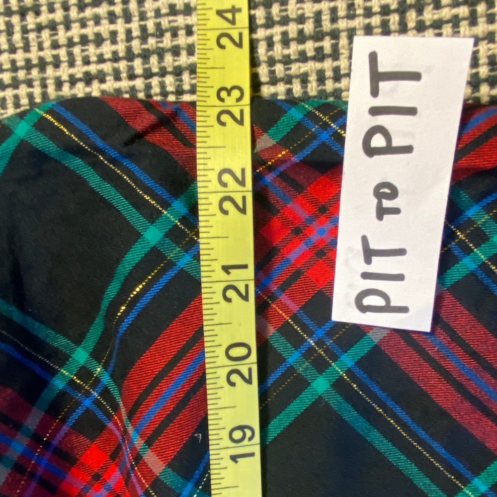 NWT Victoria's Secret Slip Dress Holiday Plaid Women XXL Plaid Lurex Multicolor - Picture 2 of 6